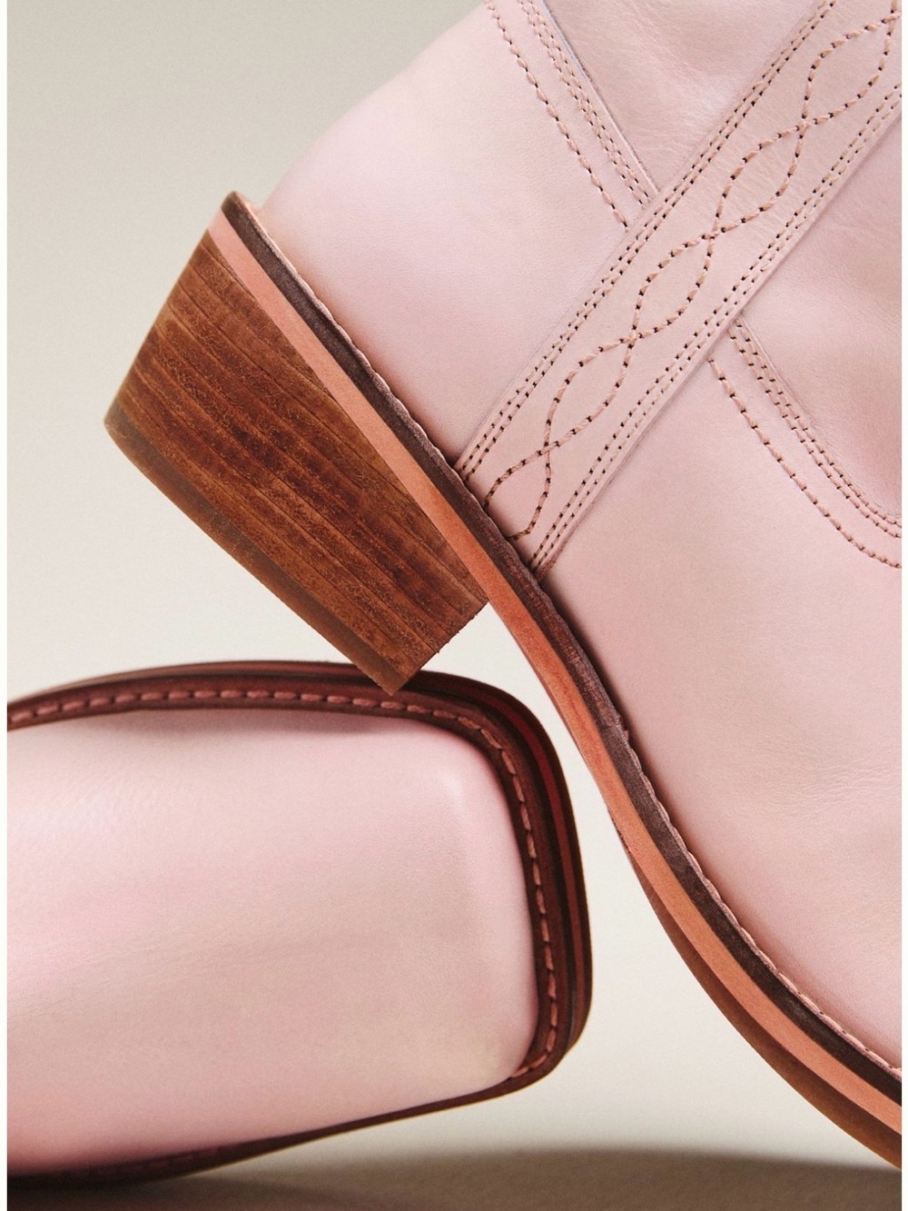 Anthropologie Exclusive Matisse Jackson Pink Leather Western Booties sz 7 EU38 - Picture 3 of 6